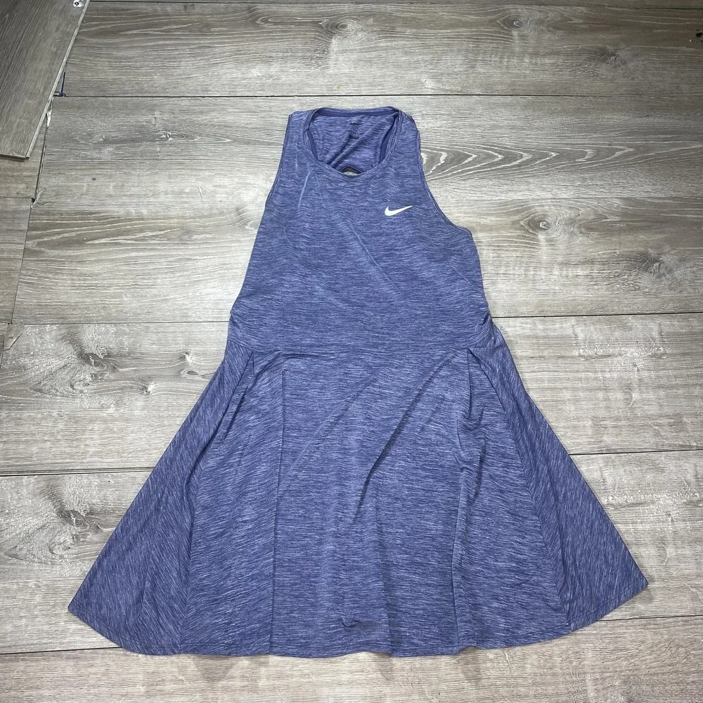 Nike Dress Womens XL Blue Heather Dri-FIT ADV Slim Fit Tennis Racerback Athletic